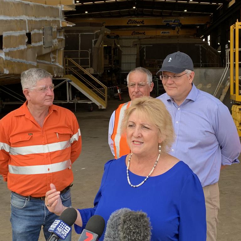 Capricornia MP Michelle Landry with the LNP candidates for Rockhampton Tony Hopkins, Keppel's Adrian de Groot and Prime Minister Scott Morrison in Rockhampton last week.