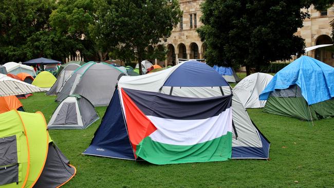 Encampments at the University of Queensland.