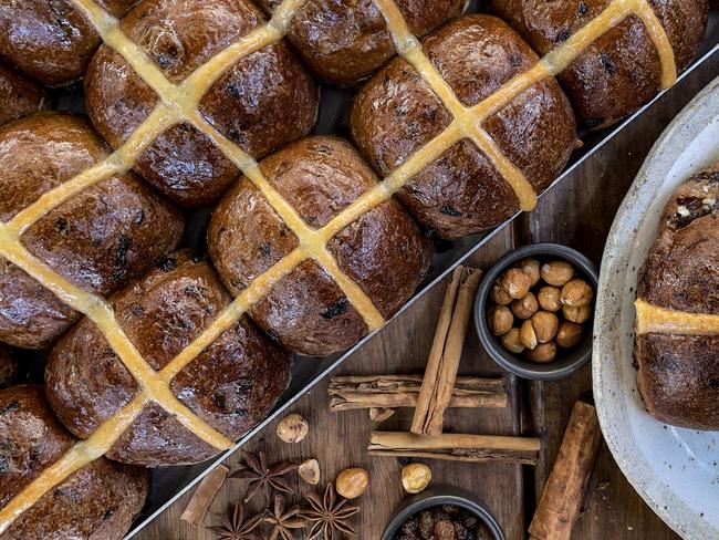 Black Star Pastry’s hot cross buns. Picture: Jenifer Jagielski