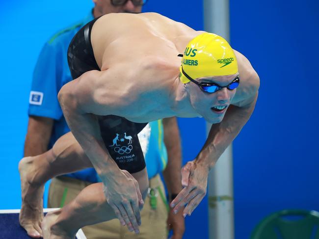 Australia's Kyle Chalmers fiinished fastest in his 100m freestyle heat on Day 4 of the swimming at the Rio 2016 Olympic Games. Picture. Phil Hillyard