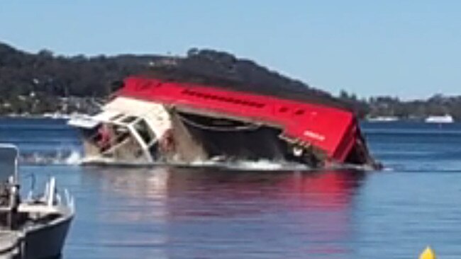 The truck aboaird the barge was carrying waste which needed to be contained. Picture: Supplied