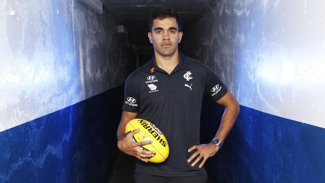 Jack Martin after he officially became a Blue on November 29. Picture: Con Chronis/Getty