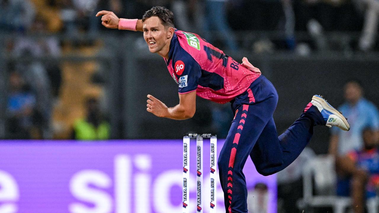Kiwi star Trent Boult snared three wickets in an impressive bowling display for the Royals. (Photo by Punit PARANJPE / AFP)