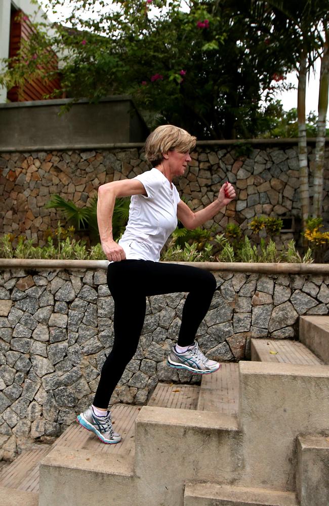 Foreign Affairs Minister Julie Bishop on her morning run while on a visit to Myanmar for the ASEAN Foreign Ministers meeting and East Asia Summit in August 2014. Picture: News Corp