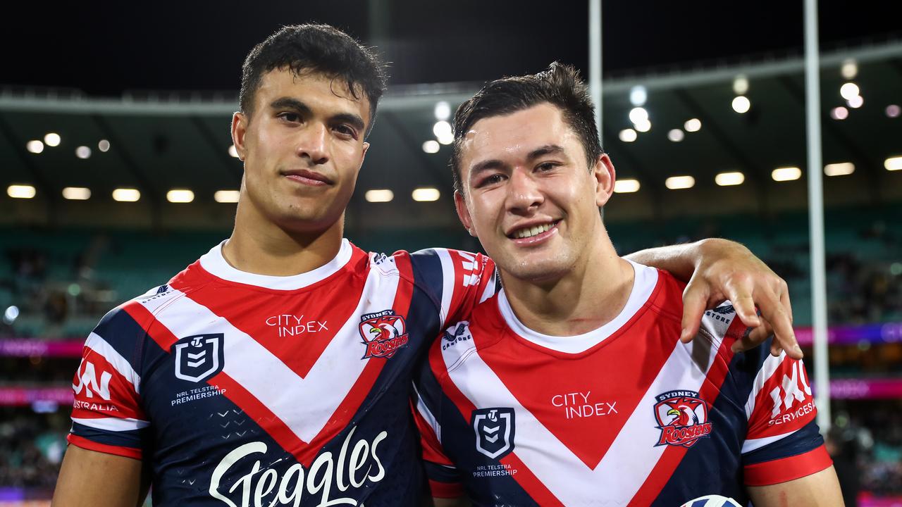 Joseph-Aukuso Suaalii is off to rugby union next year, and Joseph Manu is expected to follow suit. Picture: NRL Photos