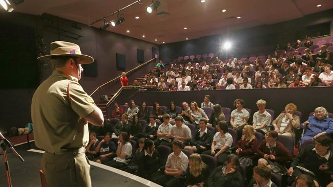 Keighran talks to Year 9 students. Picture: Valeriu Campan