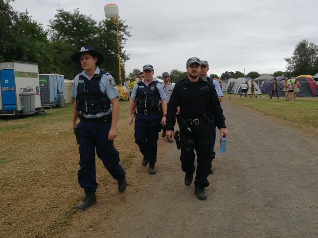 Police attend the second day of Secret Garden Music Festival. Photo by Brianne Makin