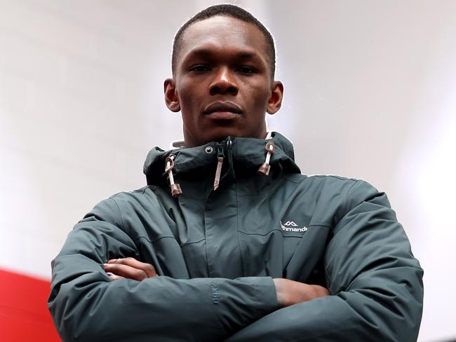 AUCKLAND, NEW ZEALAND - AUGUST 11: Israel Adesanya poses for a portrait during a UFC 293 media opportunity at CKB on August 11, 2023 in Auckland, New Zealand. (Photo by Phil Walter/Zuffa LLC)