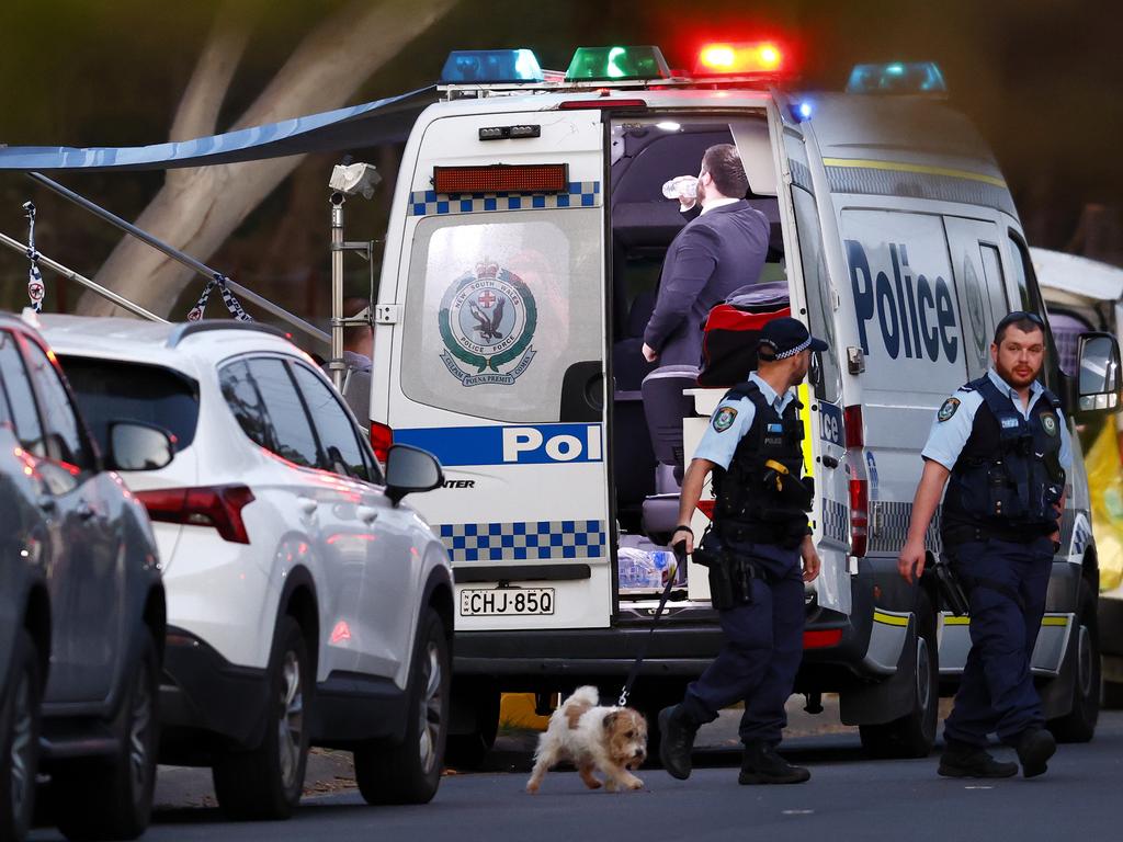 Police at the scene. Picture: Jonathan Ng