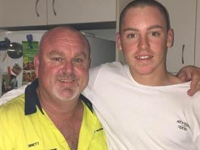 Jack Beasley (right) with dad Brett. Picture: Facebook