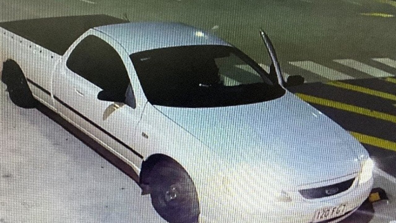 The stolen Ford Falcon ute involved in four fast-food robberies. Picture: Qld Police