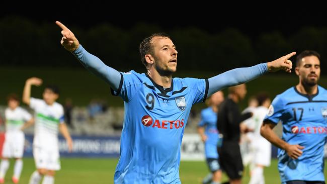 The goals of Sydney FC striker Adam Le Fondre have helped make the club the best sporting team in Australasia. Picture: Dean Lewins / AAP Image