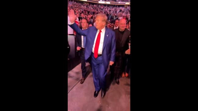 Donald Trump is cheered as he arrives to UFC 302 in New Jersey | news ...