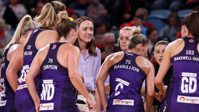 Head Coach Bec Bulley experienced a baptism of fire in her first season at the Firebirds. Photo: Getty Images