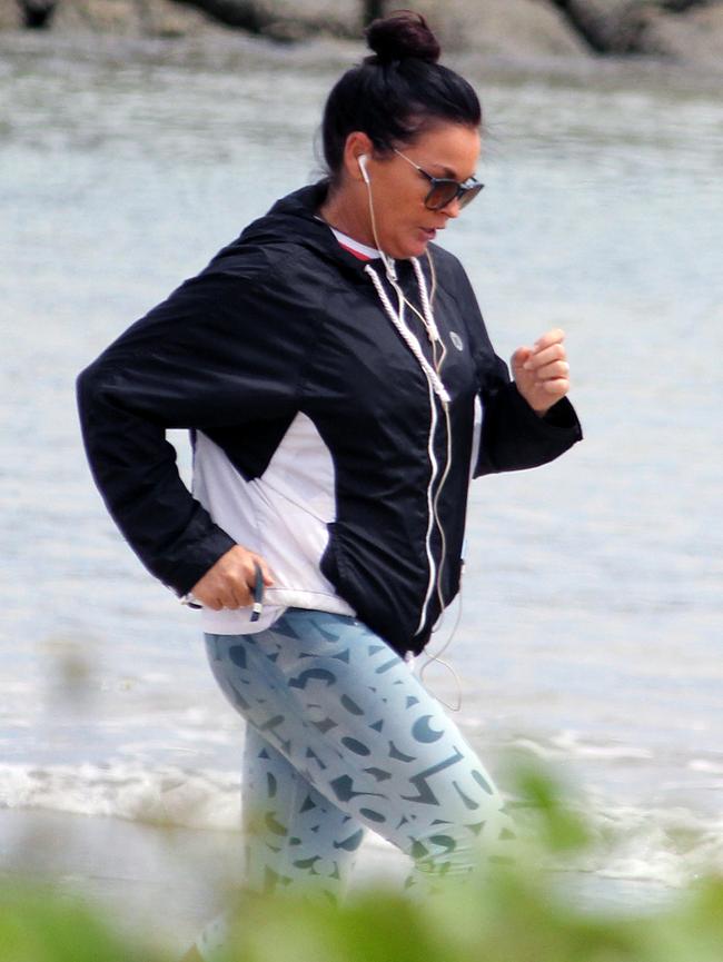 Corby takes one of her regular walks at the beach.