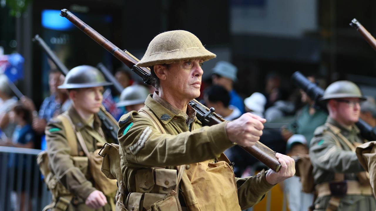 Thousands of people attended the Anzac Day Parade in Brisbane. Picture: NCA NewsWire/Tertius Pickard
