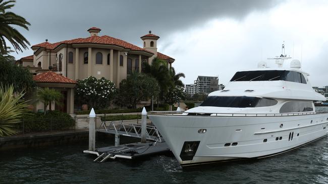 Clive Palmer’s Sovereign Island mansion on the Gold Coast, pictured in 2016. Pic: Lyndon Mechielsen