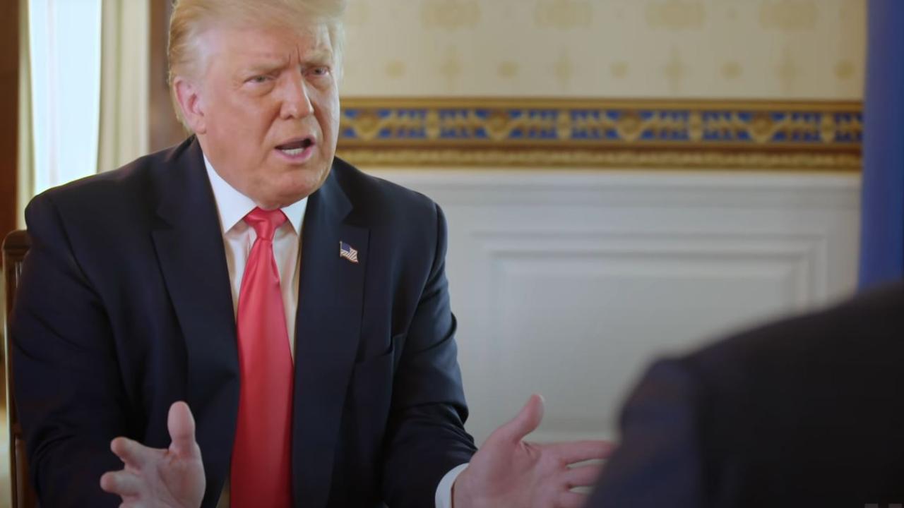 Donald Trump during his interview with Swan. Picture: Axios on HBO