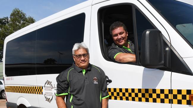 Nelson <s1>Tinoco (in the van) and David Kurnoth from Larrakia Nation get ready for the new day patrols. </s1>                        <source>Picture: Keri Megelus</source>