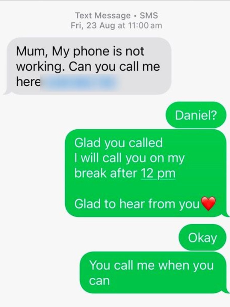 This was how the scammer made contact with Daniel’s mum.