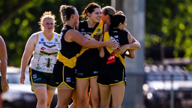 Nightcliff Tigers women clinched a record win against Wanderers in Round 3. Picture: Patch Clapp / AFLNT Media