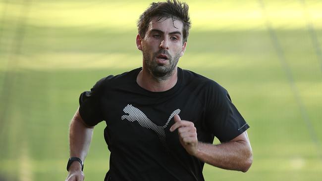 Andrew Gaff trains on his own. Picture: Getty