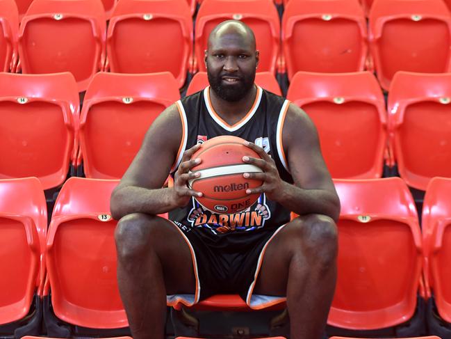 Darwin Salties centre Nate Jawai was tempted to be a part of NT sporting history and learn from an NBL-level coach in Matt Flinn. Picture: (A)manda Parkinson