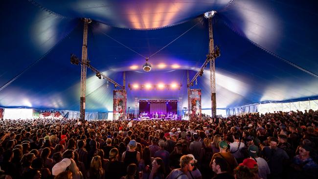 John Farnham performing to a packed crowd at Falls Festival in Lorne. Picture: Ian Laidlaw