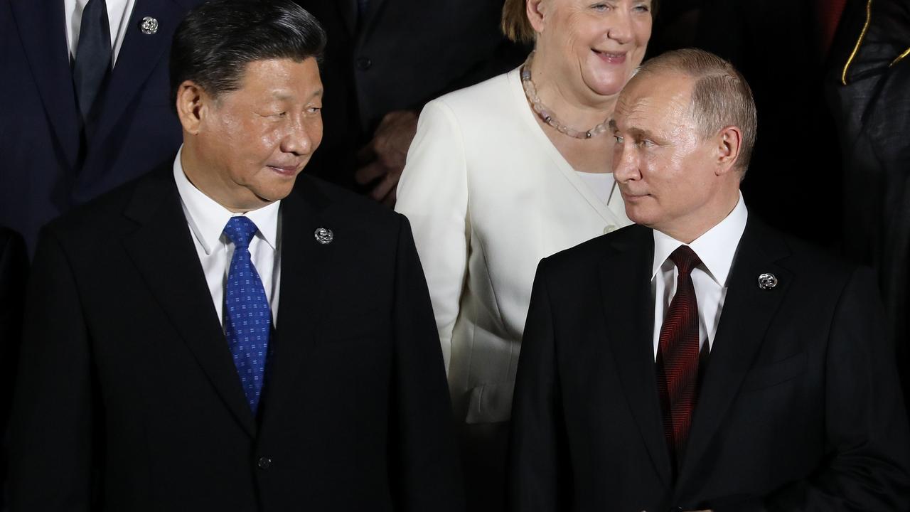 Chinese President Xi Jinping and Russian President Vladimir Putin at the G20 Summit in Osaka on June 28, 2019. Picture: Dominique Jacovides/AFP