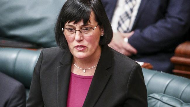 Leesa Vlahos during question time in the Legislative Council. Picture: Mike Burton