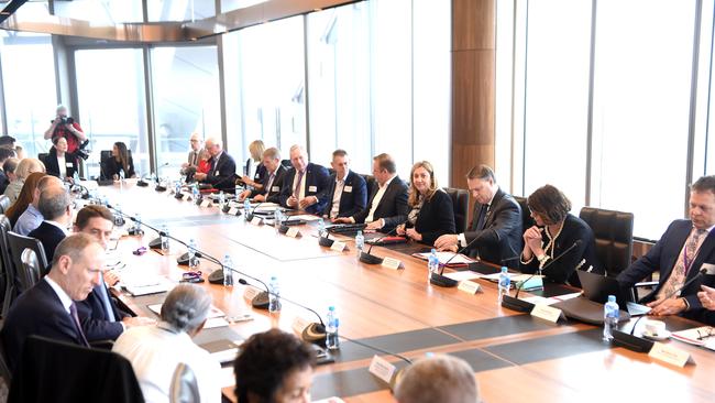 Premier Annastacia Palaszczuk chairs an urgent housing roundtable to address affordable housing challenges. Picture: NCA NewsWire / John Gass