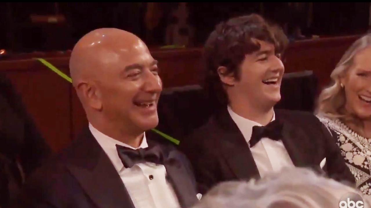 Jeff Bezos appeared to enjoy the jokes.