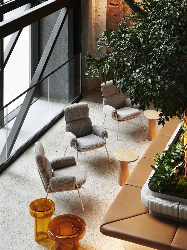 Sitting spaces in Block's new Sydney headquarters.