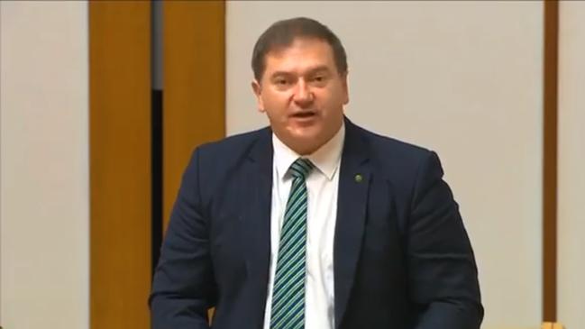 Wide Bay MP Llew O'Brien speaks in parliament.