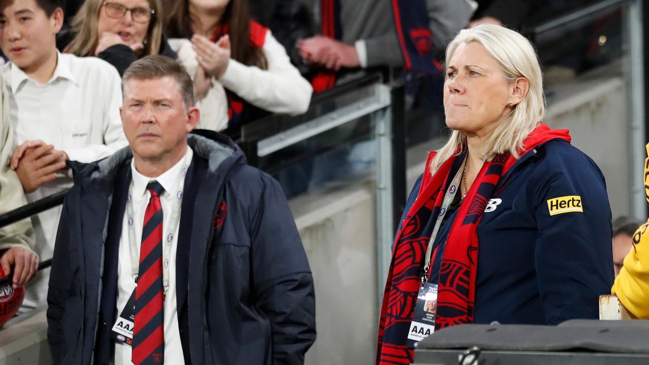 Melbourne CEO Gary Pert and president Kate Roffey. Picture: Michael Willson/AFL Photos