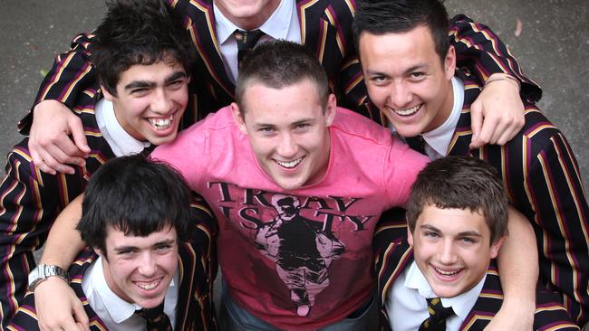 Former Melbourne, GWS and Hawthorn midfielder Tom Scully among schoolmates at Haileybury College in 2009.