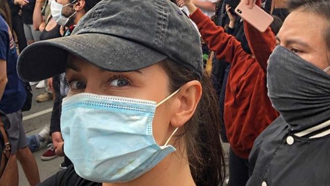 Australian expat actress Kate Neilson at a Black Lives Matter protest in Los Angeles.