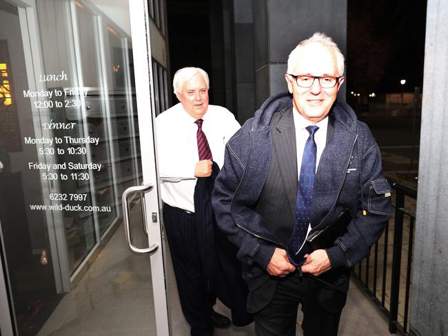 Sprung … Clive Palmer had a secret dinner with Malcolm Turnbull in a Canberra restaurant last week. Picture: Gary Ramage