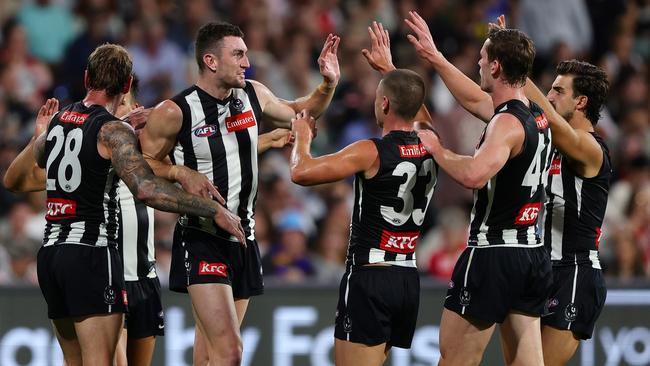 The Magpies have won four on the trot. Picture: Sarah Reed/AFL Photos via Getty Images