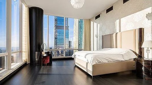 A bedroom inside David Collard’s NY apartment overlooking Central Park, which he had to move out of last month: Picture: Supplied