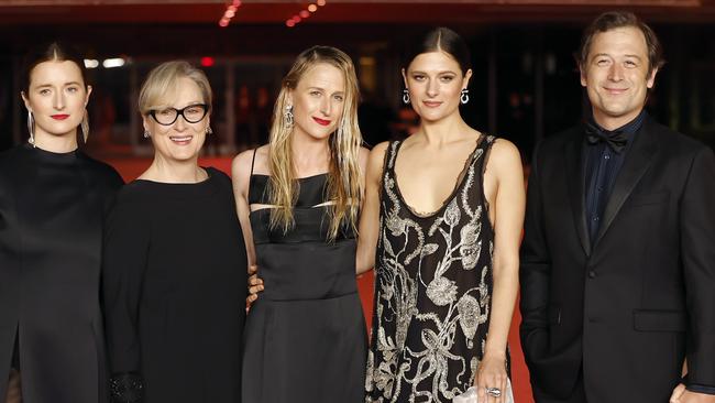 Grace Gummer, Mamie Gummer, Meryl Streep, Louise Jacobson and Henry Wolfe. Picture: Frazer Harrison/Getty Images
