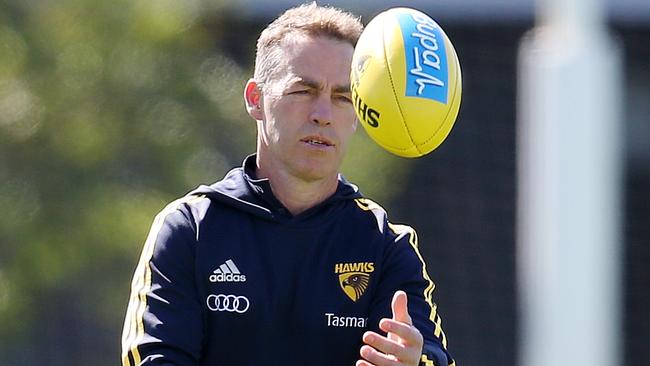 Alastair Clarkson is emphatic he will see out his contract at Hawthorn. Picture: Michael Klein