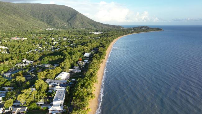 Aerial view of Clifton Beach at sunrise. Picture: Brendan Radke