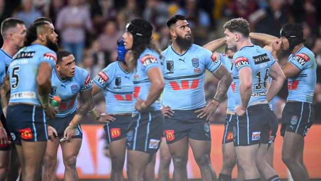 Utter dejection for the NSW Blues. Picture: NRL Photos