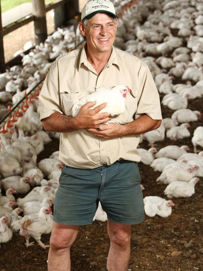 Kevin Ross who owns the certified free range farm Moya Valley Poultry in the Mary Valley. Photo Lachie Millard