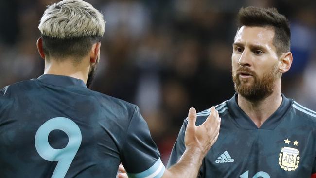 Argentina’s Sergio Aguero and Lionel Messi could face the Socceroos in June.