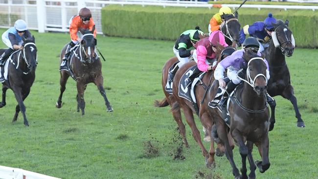 Jockey Sam Weatherley pilots She Knows to victory in the Turf Drain Australia Sprint at Royal Randwick on June 23.