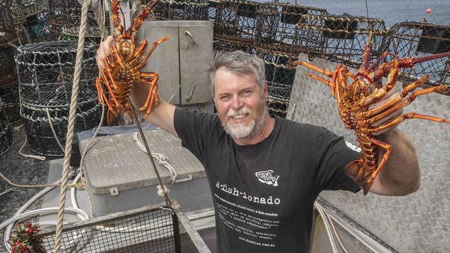 Clive Perryman unloads crays at Margate. Picture: Chris Kidd