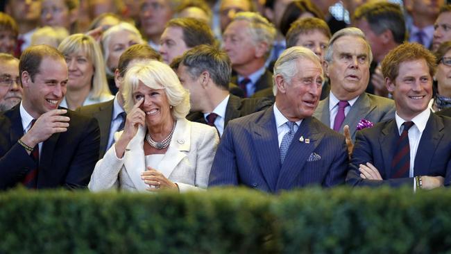 Prince Charles (2nd R), Prince of Wales, his wife Camilla, Duchess of Cornwall, son Prince William, Duke of Cambridge (L) and Prince Harry attend the opening ceremony of the Invictus Games in 2014.