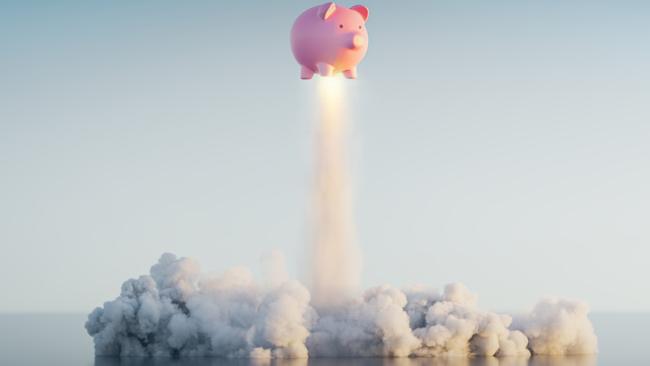 Piggy Bank,3d Render, investing generic stockmarket boom